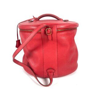 HERMES Inter City Vanity Bag, 2WAY Bag, Shoulder Bag Hand Bag Leather Red